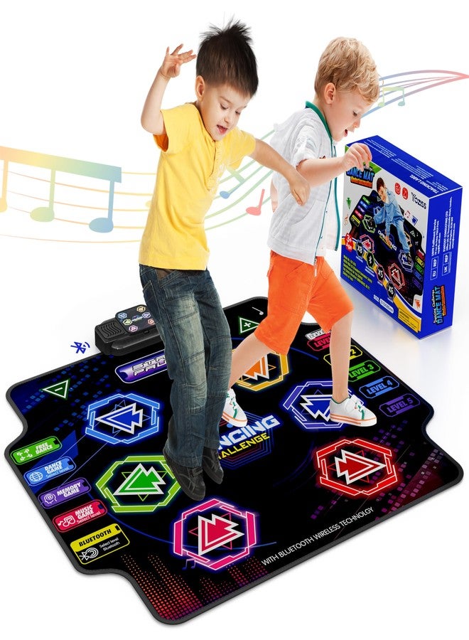 YOZISS Dance Mat for Girls Boys, Bluetooth Music Dance Pad with Side Control Buttons, 5 Modes & 5 Levels, Non-Slip Portable Dance Toy, Birthday for Girls 4-6 & Grandkids - Image 1